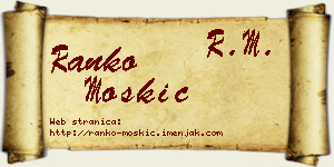 Ranko Moskić vizit kartica
